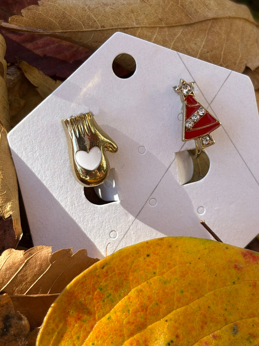 クリスマスのイヤリング-Christmas earrings