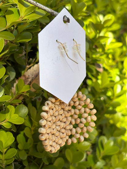ウッドビーズイヤリング - Wood Bead Earrings