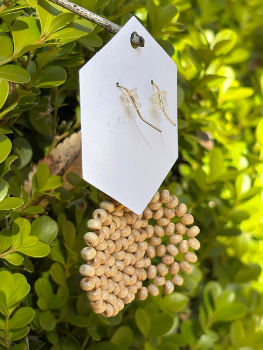ウッドビーズイヤリング - Wood Bead Earrings