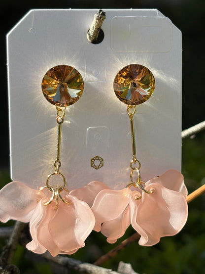 きらきら桜イヤリング -  Sparkling Cherry Blossom Earrings