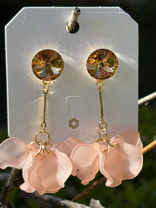 きらきら桜イヤリング -  Sparkling Cherry Blossom Earrings