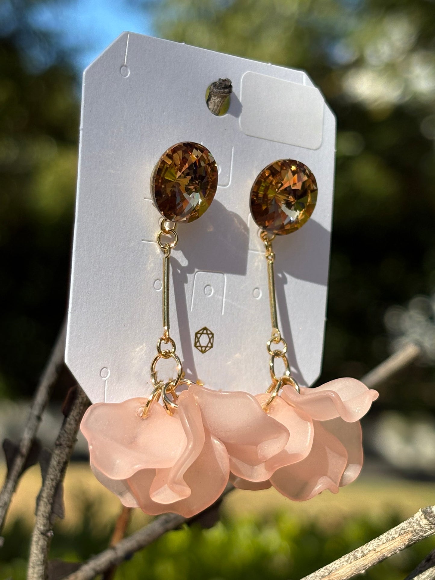 きらきら桜イヤリング -  Sparkling Cherry Blossom Earrings
